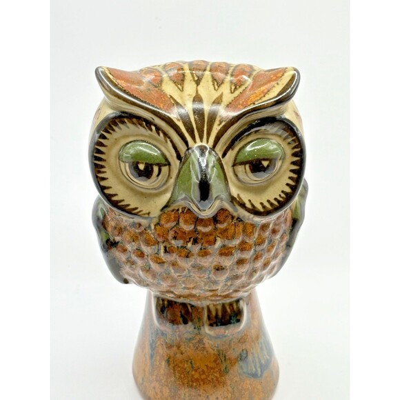 Vintage Owl Tonala Carlos Villanueva Mexican Pottery Folk Art Signed Figurine - Picture 4 of 9